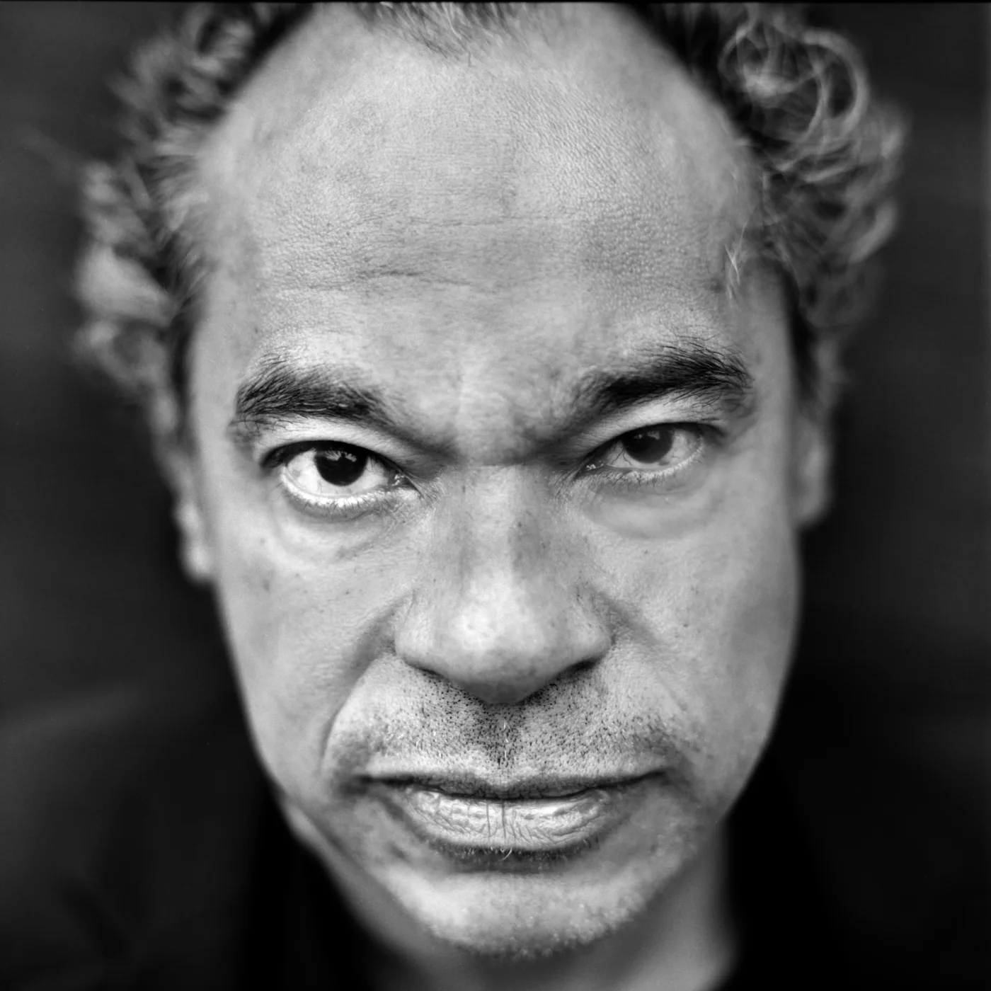 Black-and-white portrait