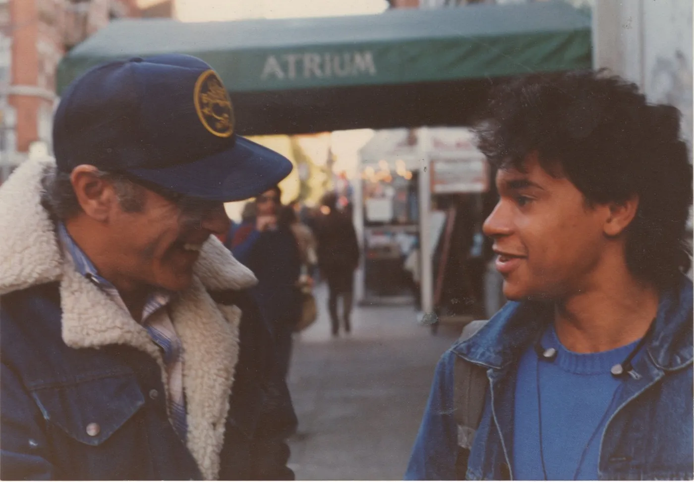 Jay Rodriguez Sierra: With Arnie Lawrence, founder of the New School Jazz Program, outside the original Village Gate (now Le Poisson Rouge), 1986.